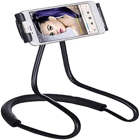 Flexible Long Arms Clip Holder, Universal Mobile Phone Stand Hanging on Neck for Tablet PC Desktop (Blue)