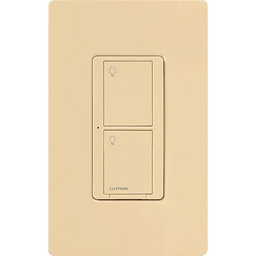Lutron Caseta Original Smart Light Switch (Lutron Smart Hub Required), for Home, LED Lights, and Fans, 6 Amp, Single-Pole/3-Way, Neutral Required, PD-6ANS-IV, Ivory
