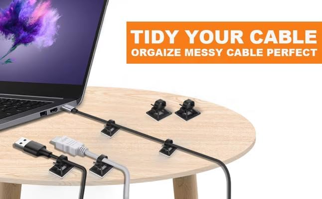 Cable Organizer Kit for Desk – Cable Clips, Cable Sleeves, Cable Ties, Cord Organizer, Wire Management Set – ZENVOX