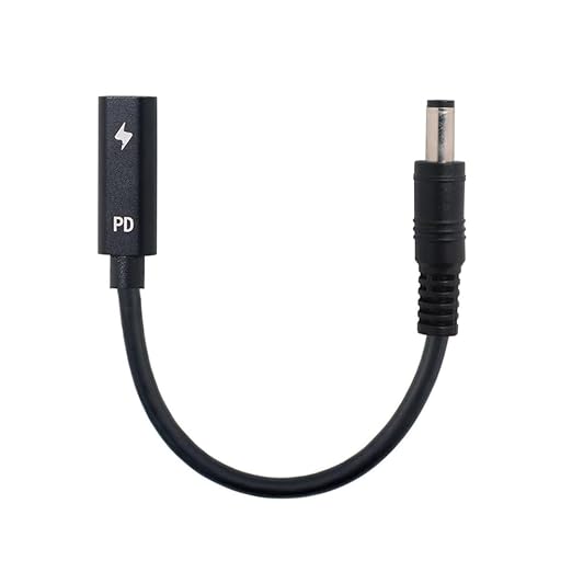 NFHK Type C USB-C Female Input to DC 5.5 * 2.1mm Power PD Charge Cable fit for Laptop 18-20V