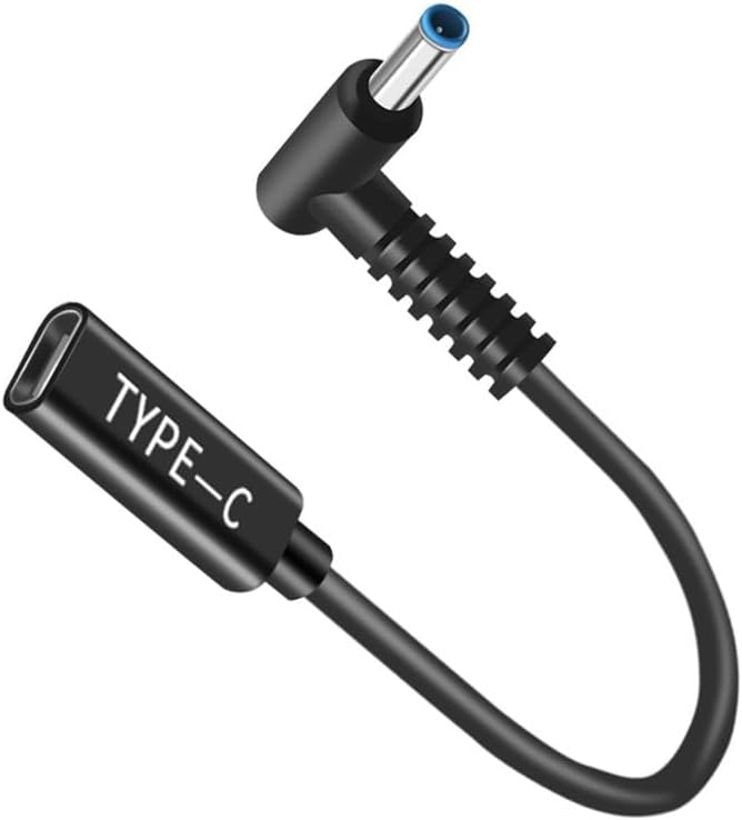 Type C to DC 4.5x3.0mm Adapter Cable, Male to DC Female 12V 19V 20V Adapter, DC 4.5x3.0mm Adapter to USB C Adapter Made for HP Elitebook Probook Spectre Chromebook Stream Envy Laptop Series