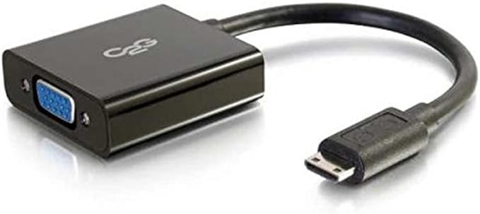 C2G VGA to HDMI, HDMI Adapter, Mini Dongle, Black, Cables to Go 41353
