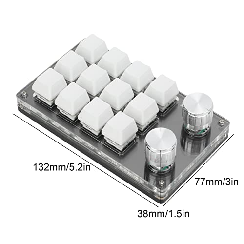Zerodis Macro Mechanical Keyboard - One Handed 12 Key Multifunction DIY Programmable Keypad for Gaming