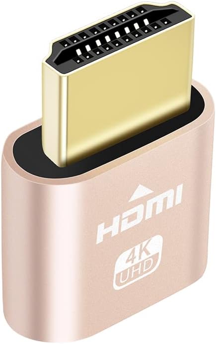 DTECH 4K HDMI Dummy Plug Display Emulator Headless Ghost Adapter Compatible with Windows Mac OSX Linux Support 4kx2k 2160P 1080p for Computer Desktop (fit-Headless, 1 Pack)
