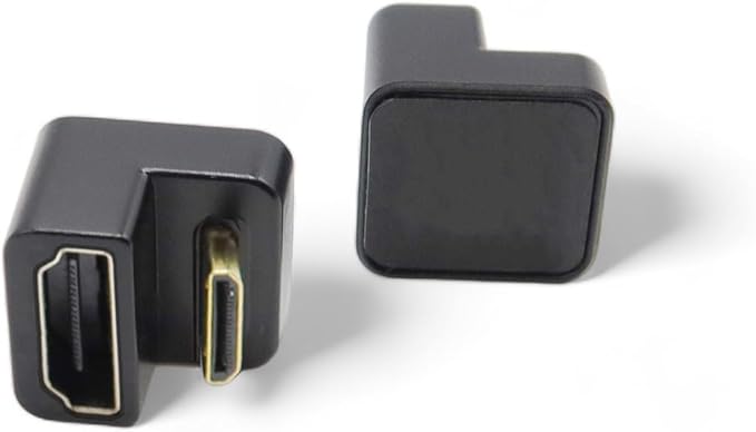 Kado 180 Degree Mini HDMI to HDMI 4K 60Hz Adapter U Shaped Mini HDMI Male to HDMI Female Extender Converter for Portable Monitor, Laptop, Tablet, Camera and Projector (Long Side Inward Up Angle)