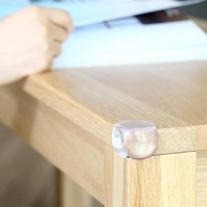 Elite, Clear Corner Protectors for Baby – Transparent Silicone Edge Guards – Soft & Flexible Bumpers for Table, Desk, Cabinet – Reusable & Easy to Apply – 12 Pack