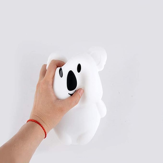 Animal-Shaped Night Light, Rechargeable LED Soft Silicone (BPA Free) Bedside Lamp for Children/Adults, Adjustable Brightness and 9 Colors by Touch Control & Remote Control (Big Koala)