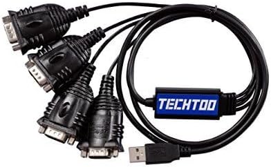 4 Port Professional FTDI CHIP USB to RS232 Serial Cable DB9 Serial Adapter Converter 9-Pin Male to Male with Hexnuts (W/Hexnuts, 4 RS232 Port)
