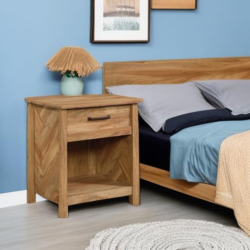 Sauder Cannery Bridge Night Stand with Spacious Drawer, Nightstand for Bedroom, Sindoori Mango Finish