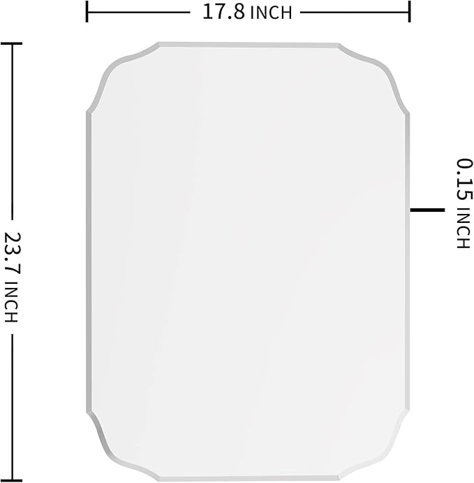 Silver Wall Mirror-Beveled Edge Frameless Mirrors for Bathroom, Vanity, Bedroom, Rectangle Mirrors（17.8X23.7inch）
