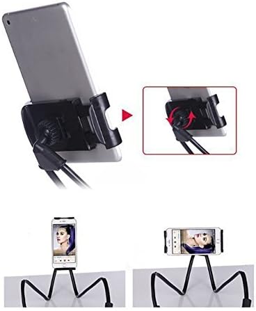 Flexible Long Arms Clip Holder, Universal Mobile Phone Stand Hanging on Neck for Tablet PC Desktop (Blue)