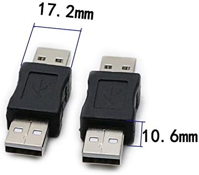 2 Pack USB Male to USB Male Gender Changer Adapter Coupler Converter