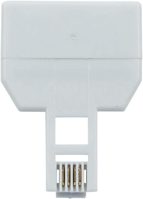 Monoprice RJ11 6P4C Modular T-Adapter - Male to 2x Female, Straight, White