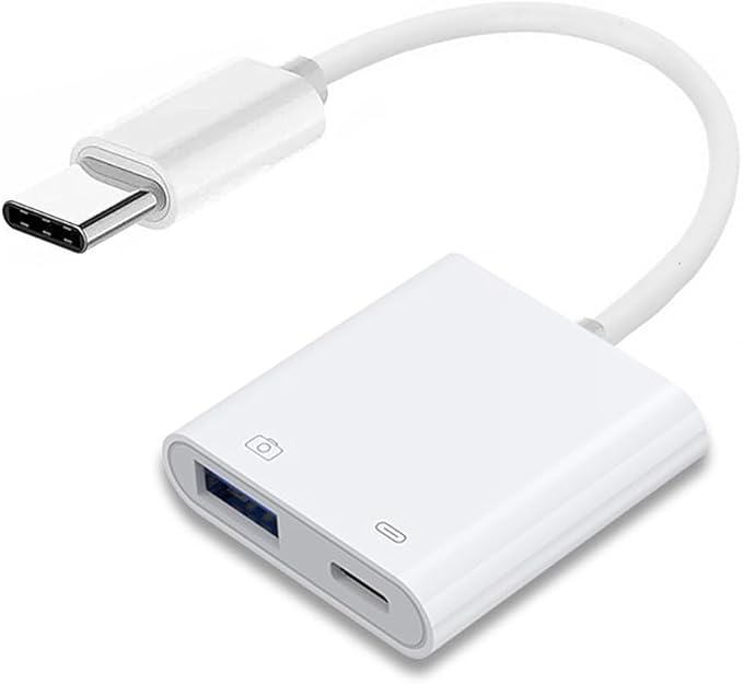 NFHK Type C USB-C to Standard Type-A USB3.0 Female with PD Power Charge Adapter Compatible with MacBook Laptop Tablet Phone