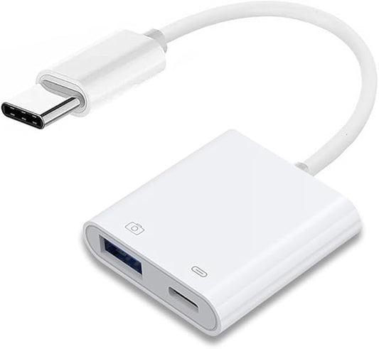 NFHK Type C USB-C to Standard Type-A USB3.0 Female with PD Power Charge Adapter Compatible with MacBook Laptop Tablet Phone