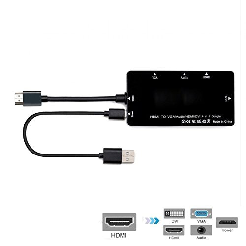 chenyang HDMI to VGA ＆ Audio ＆ HDMI ＆ DVI 4in1 Dongle Adapter Multiport Splitter Converter for PS3 HDTV PC Monitor Projector