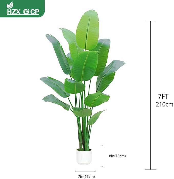 Bird of Paradise Plant Artificial 7ft,Faux Plants Indoor Tall with 13 Trunks - The Perfect Indoor Silk Floor Plant for Home Decor in Living Room, Office, and Bedroom (7FT Bird of Paradise)
