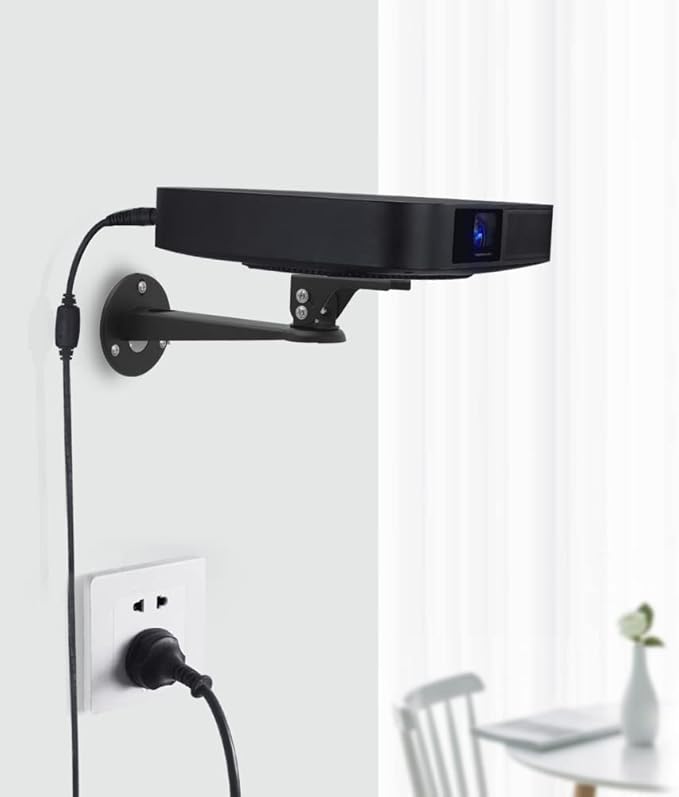 Drsn Mini Projector Wall Mount, 360 Rotation, Adjustable Angle, 6.6 lbs Load Capacity, Black