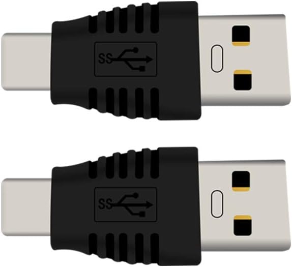 Type-C Male to USB3.0 Male Adapter，USB C to USB A 5G 3A Converter, USB 3.1 AM to CM Support Data Synchronization and Charging, Suitable for Mobile Phones, Computers,2-Pack