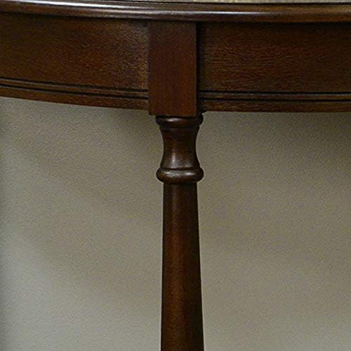 Decor Therapy Simplify Half Round Accent Table, Walnut, 28.25w 11.8d 28.25h