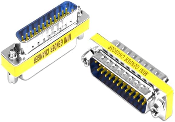DB25 Gender Changer Adapter, 25 Pin D-Sub IEEE-1284 Parallel Port Connector, 2 Male to Male & 2 Female to Female, Cable Converter for CNC, Printer, Serial Devices (4 Pack)