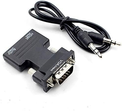 HDMI to VGA Adapter, 1080P 60Hz, with 3.5mm Audio Cable, Compatible for Laptop Computer to TV Projector Monitor