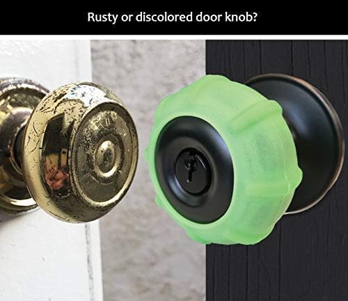 New Enjoy Cover -Neon Green Silicone Door knob Grips Soft Glow Maximum Grip - Arthritis & Senior Living Aids Grippy Easy Open Fits All Door Knob Universal Size Maximum Grip Pack