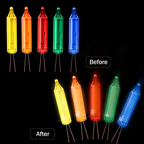 Mudder 200 Count 2.5V Christmas 50/100/150/200 Count Mini Incandescent Wire String Lights Replacement Bulbs Indoor/Outdoor Christmas Lights Decorations for Home Xmas Tree (Multicolor)