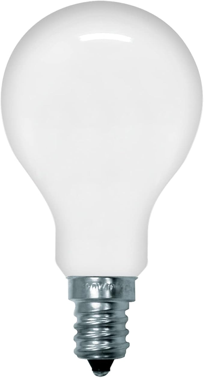 GE A15 Ceiling Fan Decorative Light Bulb, Soft White Finish, 40-Watt, Candelabra Base, 2-Pack
