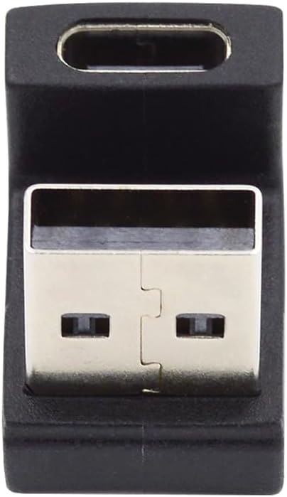 NFHK USB-C Type C Female Up Opposite U Shape Back Angled to USB 3.0 A Male Data Adapter for Laptop Desktop