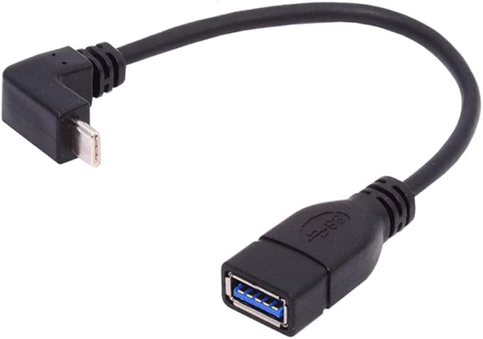 xiwai 90 Degree USB-C Type-C USB 3.1 Male to USB 3.0-A Female Adapter 10Gbps OTG Data Power Cable 20cm Up Down Angled