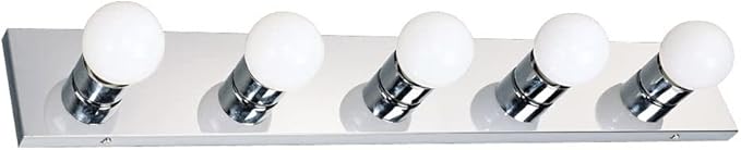 Design House 509653 5-Light Vanity Strip Light Contemporary Dimmable for Bathroom, Bedroom, Makeup Vanity, Polished Chrome