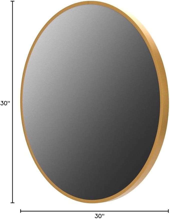 HARRITPURE Round Mirror 30 Gold Wall Mounted Circle Mirrors Vanity Mirror with Brushed Aluminum Alloy Frame Modern Decoration for Bathroom, Living Room, Vanity, Bedroom, Entryway