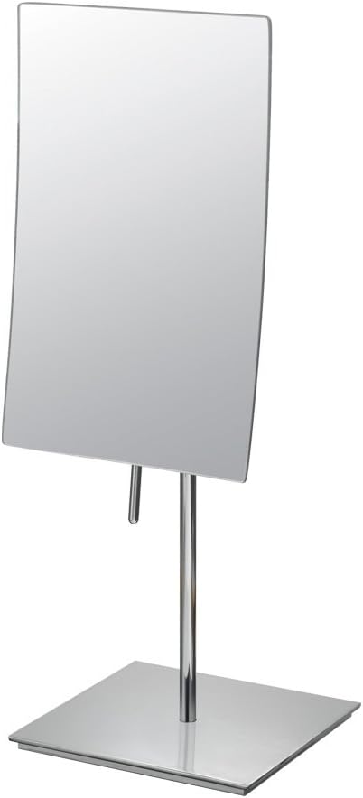 Mirror Image 82243 Minimalist Rectangular Vanity Mirror, 3X Magnification, Chrome