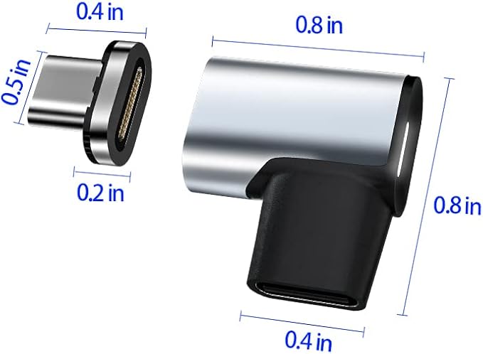 Magnetic USB C Adapter, 24Pins Type C Connector, PD 100W Fast Charging 10Gbs Data Transfer