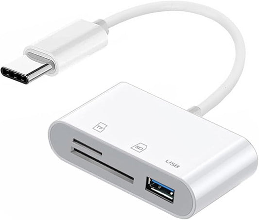 NFHK USB 2.0 Type C USB-C to TF Micro SD SDXC USB Female Card Reader Adapter Compatible with MacBook Laptop Tablet Phone