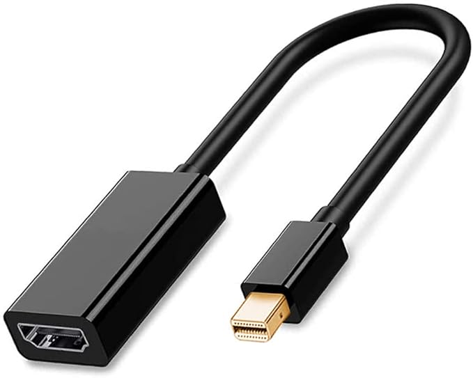 QCEs Mini DisplayPort to HDMI Adapter, Thunderblot to HDMI Cable Adapter Compatible with Apple MacBook Air Pro, iMac,Microsoft Surface Pro Dock to TV/Monitor/Projector Black