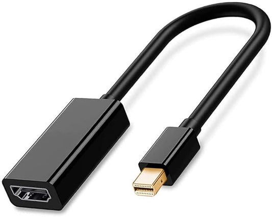 QCEs Mini DisplayPort to HDMI Adapter, Thunderblot to HDMI Cable Adapter Compatible with Apple MacBook Air Pro, iMac,Microsoft Surface Pro Dock to TV/Monitor/Projector Black