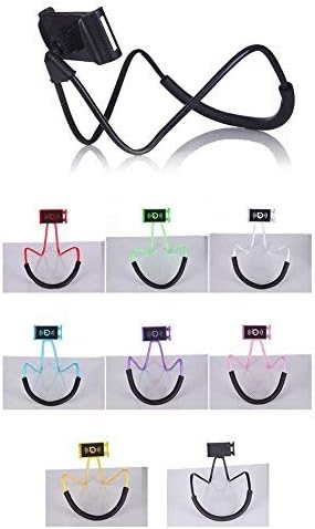 Flexible Long Arms Clip Holder, Universal Mobile Phone Stand Hanging on Neck for Tablet PC Desktop (Blue)