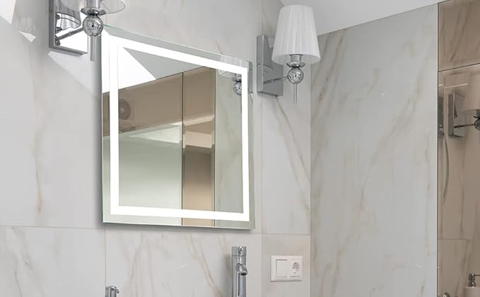 LED Vanity Bathroom Mirror 36 x 36 in. Wall Mounted, Dimmable, Lighted, Anti-Fog Mirror – Modern, Frameless Design