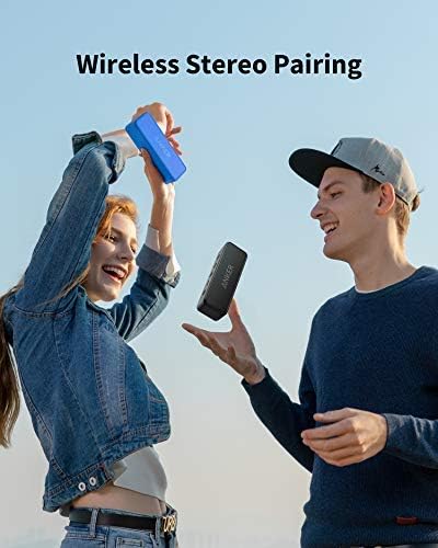 Anker Soundcore 2 12W Portable, Wireless Bluetooth Speaker with Better Bass, 24-Hour Playtime, 66ft Bluetooth Range, IPX7 Water Resistance, Built-in Mic, Ideal for Shower, Travel, Party, Beach - Blue
