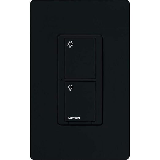 Lutron Caseta Original Smart Light Switch (Lutron Smart Hub Required), for Home, LED Lights, and Fans, 6 Amp, Single-Pole/3-Way, Neutral Required, PD-6ANS-BL, Black
