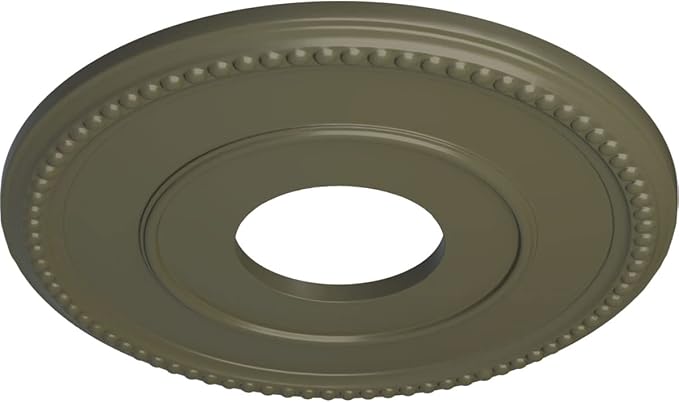 Ekena Millwork CM12BRPTF 12 1/2"OD X 3 7/8"ID X 3/4"P Bradford Ceiling Medallion Fits Canopies Up to 6 5/8", Painted Turtle