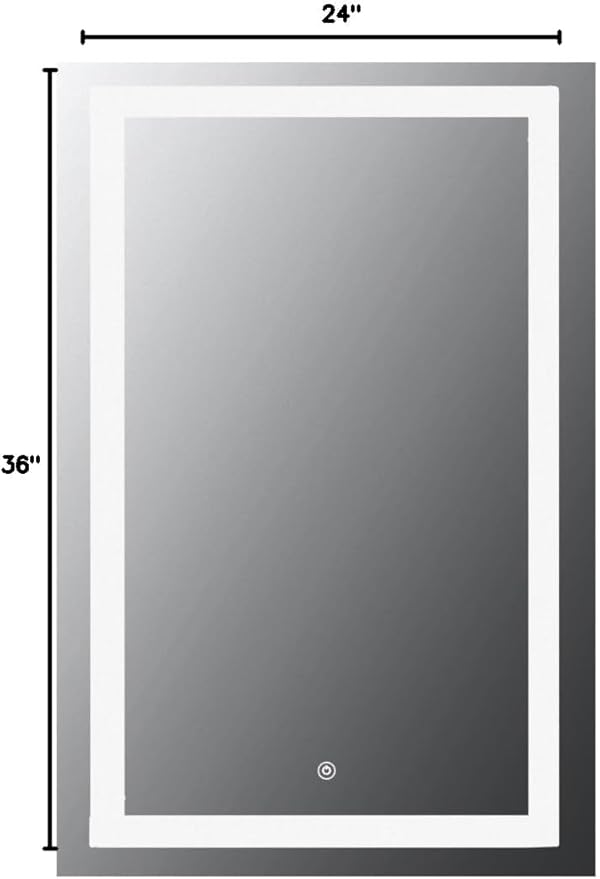 LED Bathroom Mirror 24"x 36", Front Lit and Backlit Bathroom Mirror with Lights,Stepless Dimmable,Anti-Fog, Shatter-Proof, Memory, 3 Colors Lighted Vanity Mirror (Horizontal/Vertical)