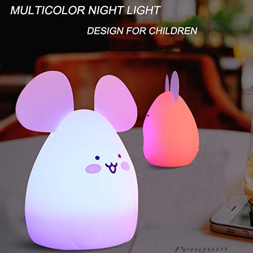 Mouse Night Light for Kids, Rechargeable LED Children Lamp, Soft Silicone (BPA Free) for Baby/Boys/Girls/Adults, Remote & Touch Control Adjustable Brightness and Colors, Indoors/Outdoors