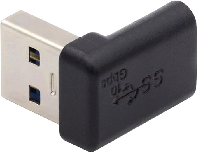 NFHK USB-C Type C Female 90 Degree Down Angled to USB 3.0 A Male Data Adapter for Laptop Desktop