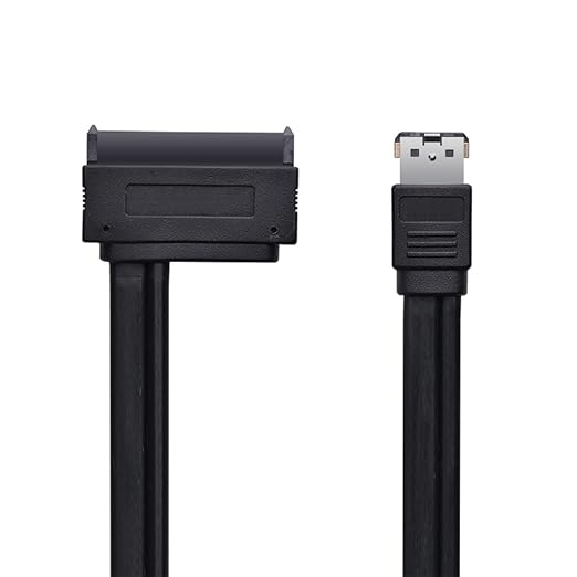 NFHK 50cm Dual Power 12V and 5V eSATAp Power ESATA USB 2.0 Combo to 22Pin SATA Cable for 2.5" 3.5" Hard Disk Drive