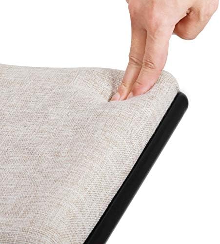 URFORESTIC Vanity Stool, Modern Makeup Dressing Stool with Concave Seat Surface,Capacity 300lb, Easy Assembly (Black)