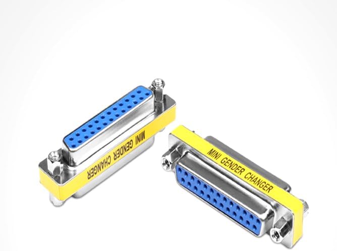 DB25 Gender Changer Adapter, 25 Pin D-Sub IEEE-1284 Parallel Port Connector, 2 Male to Male & 2 Female to Female, Cable Converter for CNC, Printer, Serial Devices (4 Pack)