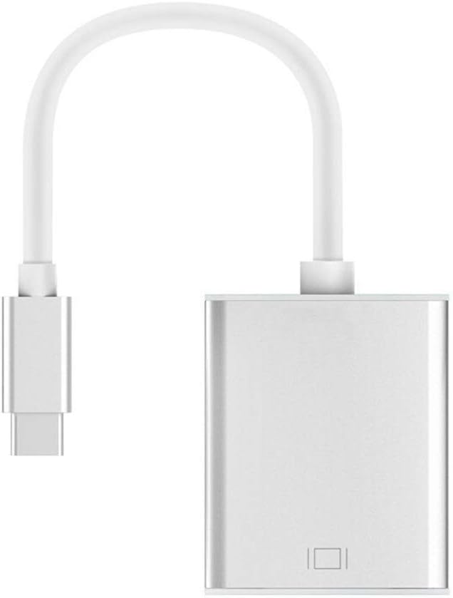 USB-C to VGA Adapter, USB 3.1 Type C (Thunderbolt 3) to VGA Converter Compatible with MacBook Pro, New MacBook, MacBook Air 2018, Dell XPS 13/15, Surface Book 2 and More (Silver)